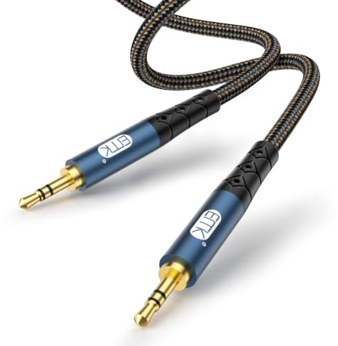 EMK 3,5mm klinke für Laptop Jack 3,5mm Aux Stereo Audio Klinkenkabel (1m) | 3.5mm Stecker zu Stecker Echo Lautsprecher Jack Kabel für Kopfhörer, Handy, Auto Audio