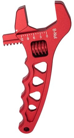 BARTOO AN Hose Fitting Adjustable Wrench 3AN-12AN Lightweight Aluminum (Red)