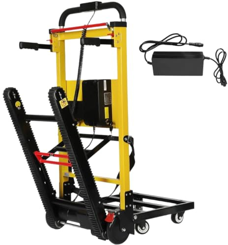 Elektrische Sackkarre, Belastung 200 kg Elektrische Treppensteiger-Handkarren mit Gummiketten zusammenklappbarer Leichter Treppenlift für Umzug Lager Logistik Vertrieb
