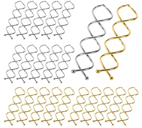 20 horquillas en espiral francesas para el pelo, horquillas para el pelo DIY para peinado, adecuadas para de cabello, cabello fino, grueso y largo (rubio, plateado)