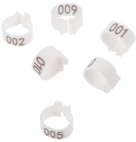 TOYANDONA 100 Pcs Pigeon Foot Bands Leg Rings for Bird Identification Bright White Plastic Rings for Pigeons and Small Poultry Easy Storage and Practical Use