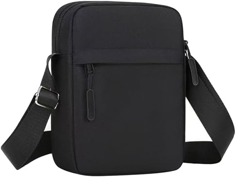 Sacs Bandoulière Homme Sacoche Petits Sac à Bandoulière Crossbody Bag Shoulder Pochettes Sacs à Main Voyage Cartable Besace pour Loisirs Vacances Excursion Randonnée (Noir Petits Sac à Bandoulière)