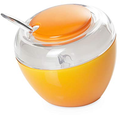 Omada Design Zuccheriera, Formaggiera in plastica con Cucchiaino, Made in Italy, Scomponibile, Lavabile il Lavastoviglie, Linea Movida, Giallo