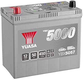 Yuasa YBX5057, Batteria per auto, Ad alta performance, Colore: argento
