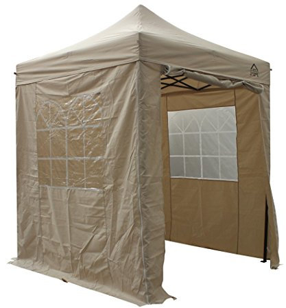 All Seasons Gazebos 2x2m Heavy Duty Fully Waterproof Pop up Gazebos and 4 Premium Side Walls - Beige