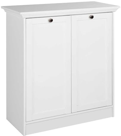 Intertrade Landhaus Kommode (B/H/T: 80 x 90 x 35 cm) weiß, Möbelgriffe antik