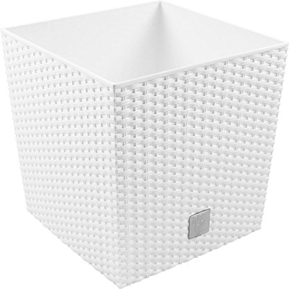 Rato Low DRTS400L-S449 - bianco Fioriera Vaso da fiori con Inserto Altezza 40,8 cm