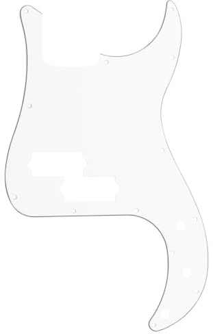 Musiclily 13 Fori P Bass Battipenna Pickguard per Basso Elettrico Fender American/Messicano Precision Bass, 3 strati Bianco