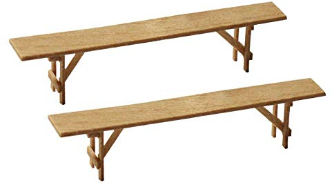 modellbahn-exklusiv Bierbänke Holzbänke 2er Set für Biertisch, Spur 0 (Null), 1:45
