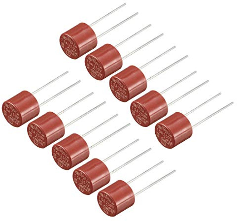 sourcing map 10 Stk. DIP Miniaturzylinder Slow Blow Mikro Sicherung t5A 5A 250V rot de