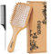 Hair Brush, Eco-Friendly Natural Wooden Bamboo Paddle Hairbrush for Long Short Curly Thick Thin Hair for Men Women Kids, Massaging Scalp, Reducing Tangle & Hair Breakage, Promoting Hair Growth