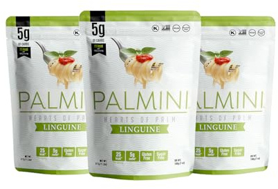 Palmini Linguine - 4g kolhydrater, 20 kalorier, inget socker och glutenfritt! - Hearts of Palm - Vegan | Lågkolhydrat | Icke GMO | | Kosher - (paket 3)