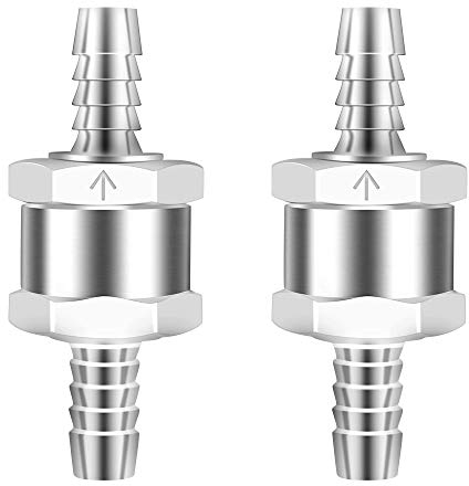 Clapet Anti-Retour 2 Pièces 8mm Valve de Carburant en Alliage d'Aluminium Clapet Anti-Retour à Sens Unique pour Essence Diesel Carburateur Systèmes de Carburant à Basse Pression