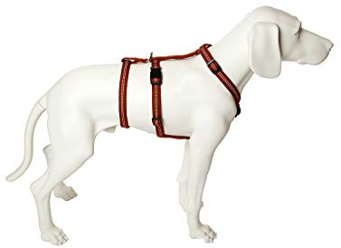 Feltmann No Exit ausbruchsicheres Hundegeschirr für Angsthund, Sicherheitsgeschirr für Pflegehunde, Panikgeschirr, Super Soft, Cognac, Bauchumfang 35-50 cm, 15 mm Bandbreite