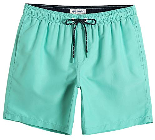 maamgic Ropa de Baño para Hombres Bañador para Vacaciones Short de Playa Natación Secado Rápido Piscina Ancla,Bicolor Verde,M