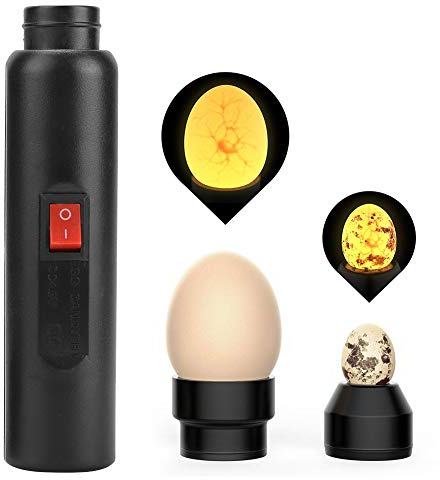 Schierlampe Ei Candler für Hühnereier, LED Light Egg Tester Fruchtbarkeit, Ei-Prüfer für Inkubatoren, LED Egg Candling Lampe zur Überprüfung der Fruchtbarkeit von Brut-Eiern