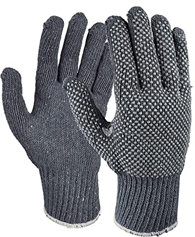 WorkLife HandschuhMan, 3 Paar Grobstrick Arbeitshandschuhe mit Noppen für optimalen Griff Gr. 8,10 und 12 (8/M)