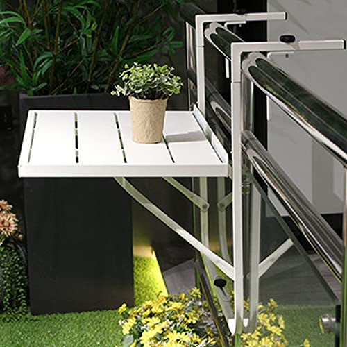 Balkon-Hängetisch,Wandklapptisch,Klapptisch,Hängetisch,3-Fach Höhenverstellbar,für Den Außenbereich,Balkon und Verschiedene Geländer