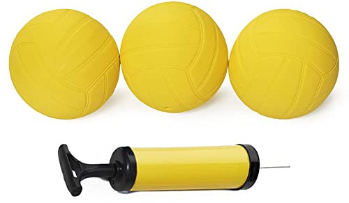 Viminston Popular Roundnet Game Replaceable Competitive Balls Mini Volleyball Set with Pump(Three Balls with Pump)