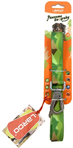 LaRoo Hundeleine Wasserfest, 120 x 2,5cm Zugfestigkeit Weich Dauerhaft PVC-Beschichtetes Nylongewebe Hundeleinen mit Starke Edelstahl Karabiner, für Welpen kleine Mittel Große Hunde (L, Grün)