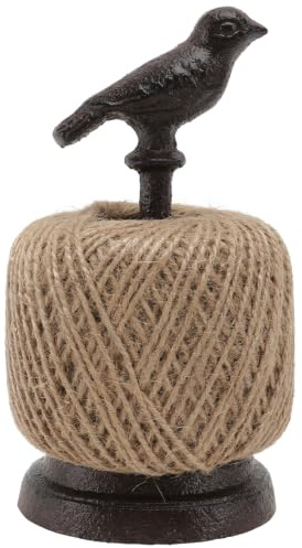 VILLCASE Decorative Home Accessories Cast Iron Garden Twine Holder, Jute Twine String & Rope Rack, Vintage Spool for Rope Home Practical Adornment, Black Halloween Decor