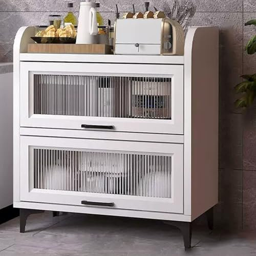 Armoire De Cuisine avec Porte Battante,étagère De Cuisine Rangement Bois,Buffet Meuble De Rangement,Étagère Micro-Ondes,Armoire Multi-rangements,pour Cuisine, Salon ( Color : Wit , Size : 70x40x94CM )