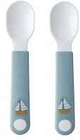 Mepal – Lernlöffel Mepal Mio – Baby Lernlöffel – Lernbesteck – Spülmaschinengeeignet & BPA frei – 2er Set – Sailors Bay