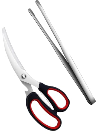 Grillzange Edelstahl 2 Stück aus 304 Edelstahl, rutschfest und Ergonomisch