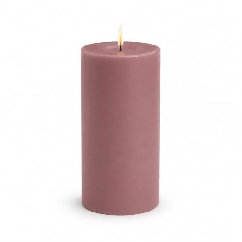 ReWu LED Kerze Deluxe Homeart aus Echtwachs, Indoor LED-Kerze mit Realistischer Flamme auf einem Echtwachsspiegel, Warmweißes Licht, Light Purple, 7,5 x 15 cm