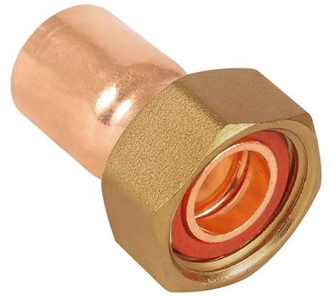ODSUPPLIES Copper Straight 15mm x 1/2 BSP Tap Connector - Pack of 5