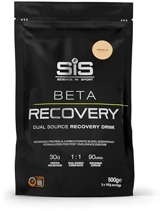Science in Sport BETA Recovery Powder 500g Vaniglia - Bevanda sportiva in polvere rigenerante con carboidrati e proteine in rapporto 2:1, Bevanda per il recupero post-allenamento