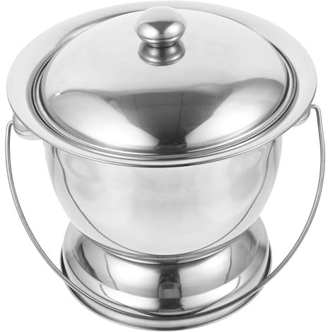 Healeved Edelstahl Urineimer Mit Deckel Tragbarer Nachttopf Rutschfeste Bettpfanne Für Erwachsene Und Kinder Geruchsisolierend Langlebig Für Patientenpflege Und Reisen