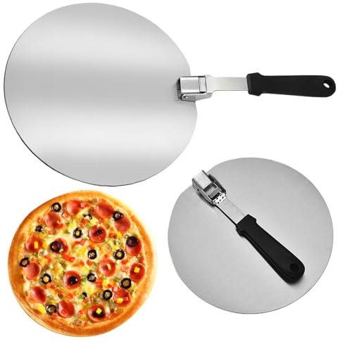 SUNOYA Pala per Pizza in Acciaio Inox, Pala Rotonda per Pizza, Pala per Pizza, 12 Pollici, per Pizza, Pasticceria, Pane e Torte