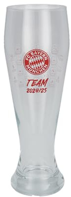 FC Bayern München | Weißbierglas Signature 2024-25 | PVC | Bierglas | Becher | 1 Stück | Einheitsgröße | Durchsichtig