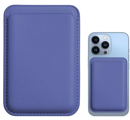 Finehenchi Magsafe Wallet for iPhone, Magnetic Wallet Card Holder for Phone 16/15/14/13/12 Max/Pro/Plus/Mini, Vegan Leather Convenient Mag-Safa Wallet for ID Card, Credit Card (Purple)