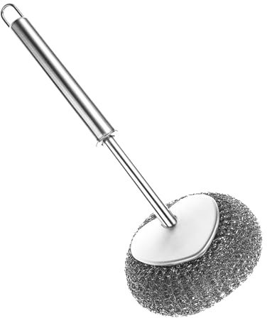 Steel Sponge,Stainless Steel Scourers By Scrub It,Cookware Cleaners,Pan Cleaner Scrubber Stainless Steel With Handle,Dish Brush, Scouring Pads, Wire Cleaning Ball For Dishes, Bowls