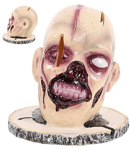 UPKOCH Porta Cuchillos de Halloween Forma de Cabeza de Zombi Soporte para Cortador de Cocina Aterrador Decoración de Fiesta de Halloween Organizador de Encimera de Cocina para Ambientar E