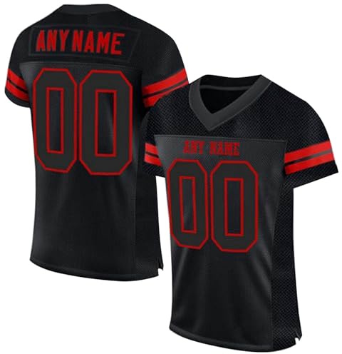 Maillot De Foot Americain Personnalisable, Maillot Football Americain Personnalisé avec Nom Et Numéro De L'équipe, T Shirt Sport Personnalisé Séchage Rapide, Vêtements De Football Américain Unisexe
