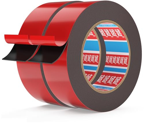 EMITEVER Ruban Adhésif Double Face 6411-5,5mX24mm, 2 Rouleaux Double Face Extra Fort Avec Adhésif LSE, Haute performance Haute Adhésion Initiale, pour Installation Permanente sur Multiples Substrats