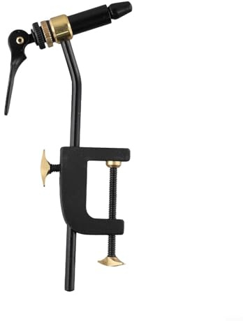 Étau rotatif pour attacher la mouche avec support CClamp pour pêche à la mouche, construction en métal pour une utilisation facile (1 outil A)