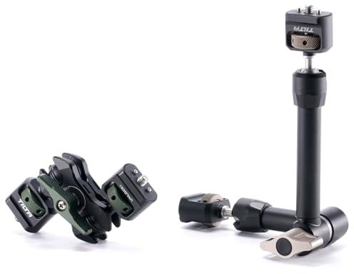 TILTA Articulating Magic Arm Set, Mini 5 inches and Pro 10 inches Magic Arm, Both sets of Magic Arms Come with Two 1/4″-20 Screws with Locating Pins for LCD Monitor/LED Lights TA-MAA+TA-PAA2-B