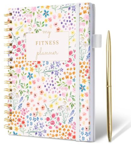 Fitness Journal for Women, Fitness Planner with Monthly Calendar, ( 8.3 x 6) Floral Pattern Hardcover Workout Log Book Track Training, Diet, Progress, Achieve Wellness Goals, Perfect for Fitness Enthusiast