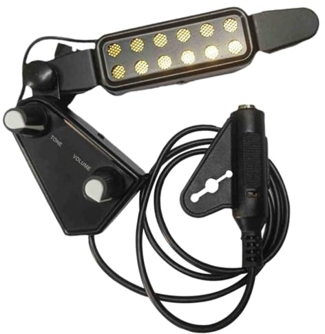 Stanzfreier Gitarren Tonabnehmer mit 6, 35-mm Buchse, Schwarz | Hohe Empfindlichkeit, Metallausführung, Einfache Montage ohne Modifikation, für Akustikgitarre