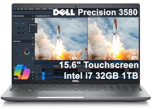 Dell Precision 3580 Mobile Workstation Laptop (15.6 FHD Touchscreen, Intel 10-Core i7-1355U, 32GB RAM, 1TB SSD) for Business, Engineer, Backlit, 1080p IR Webcam, 2xThunderbolt 4, Wi-Fi 6E, Win 11 Pro