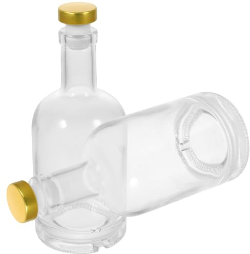 TOYANDONA 2 pezzi Bottiglie Liquore in Vetro Trasparente con Fondo Antiscivolo Bottiglie Vino Spesse e Resistenti con Ampia Bocca per Casa Bar e Club