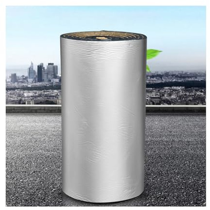Isolant Thermique Auto-adhésif Rouleau Réfléchissant en Mousse D'aluminium，Barrière de Vapeur Isolant Thermique ，Couche D’Isolation en Caoutchouc Autocollant.(1*3m/3.2*9.8ft,10MM(THK))