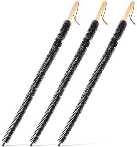DECHOUS 3 Stück Teiliges Heizkörper reinigungsbürsten Langem Holzgriff Flexible Dichte Borsten Multifunktional für Staub Fussel und Schwer Zugängliche Ecken für Heizkörper Trockner und