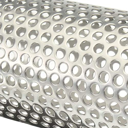 Jeffergarden Tubo de Ahumador de Malla de Acero Inoxidable 304 de 12 Pulgadas Redondas Tubo de Ahumador de Barbacoa Cocinar y Asar Al Aire Libre Adecuado para Carbón de Gas Eléctrico y Parrillas