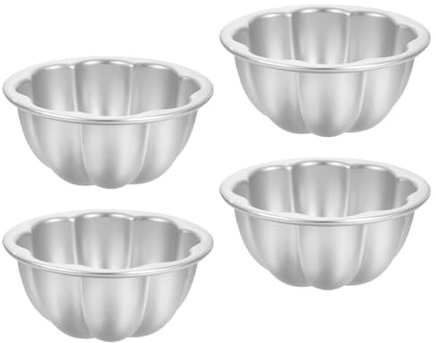 SHINEOFI Stampi per Crostate in Alluminio, Set da 4 Pirottini per Muffin Lavabili, Stampi per Cupcake da Forno Cottura Uniforme, Adatti per Dolci, Budini e Dessert da Tè Pomeridiano