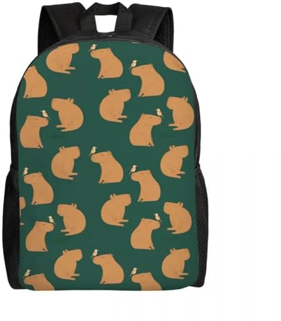 ASDCTYTKO Individuelles Capybara-Muster im Doodle-Stil Rucksäcke für Frauen, Männer, Schulstudenten, Schultasche passt 15-Zoll-Laptoptaschen Festivalgeschenk